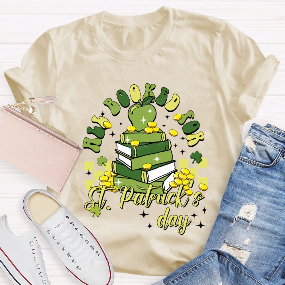 All Books For St Patrick'S Day Apples And Clover Teacher T-shirt