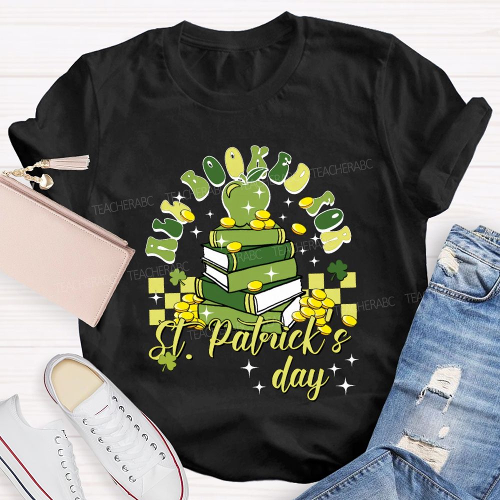 All Books For St Patrick'S Day Apples And Clover Teacher T-shirt