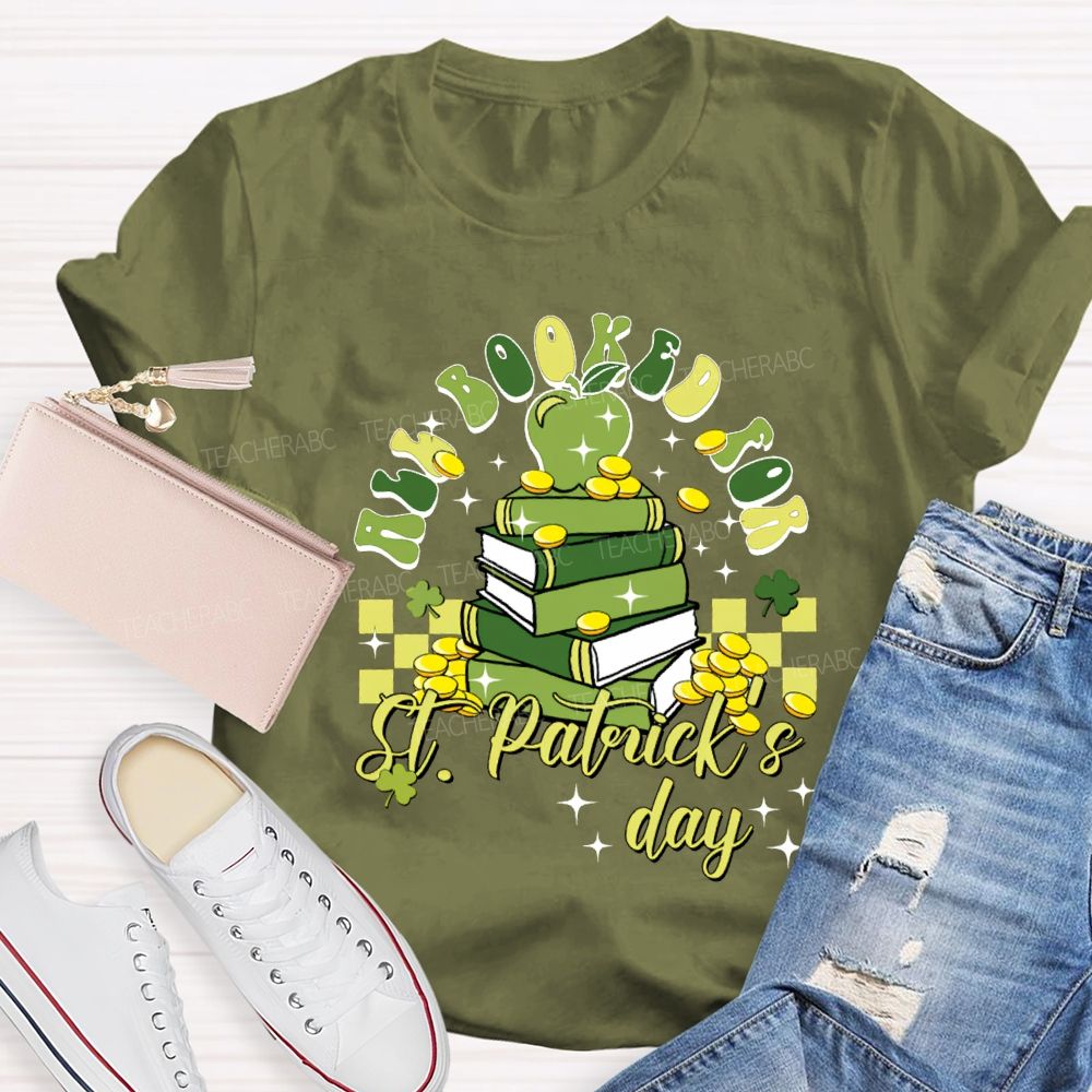 All Books For St Patrick'S Day Apples And Clover Teacher T-shirt