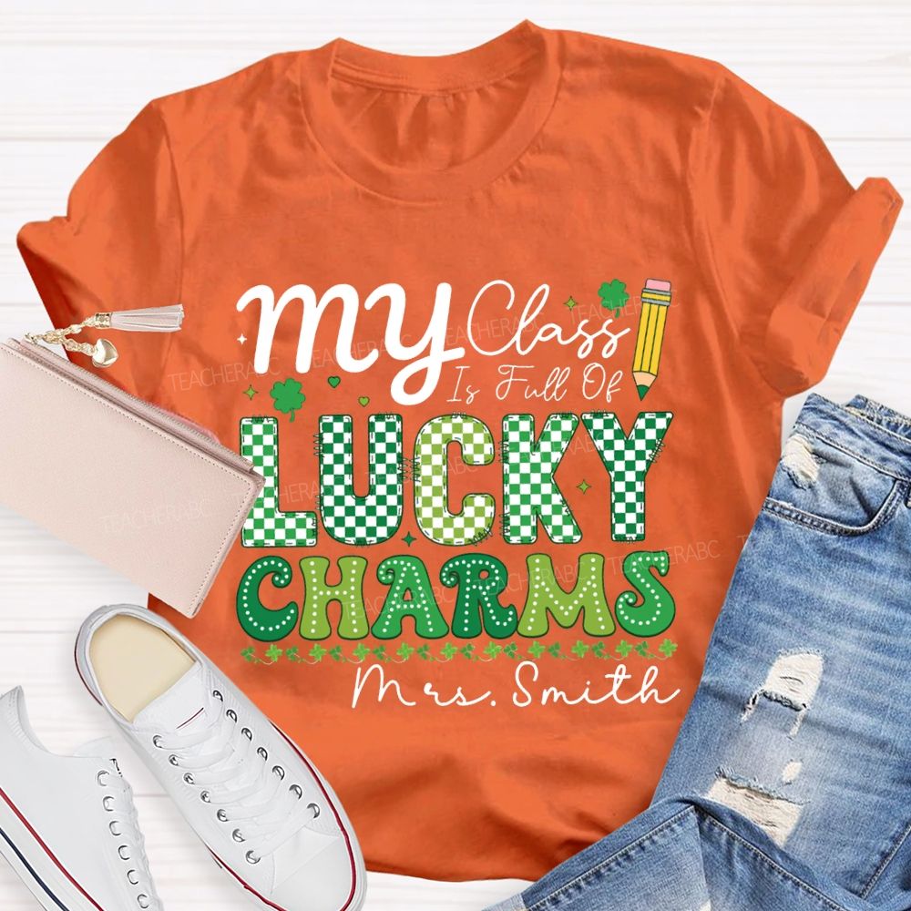 Personalized Name My Class Is Full Of Lucky Charms Teacher T-shirt