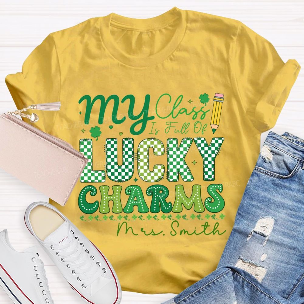Personalized Name My Class Is Full Of Lucky Charms Teacher T-shirt