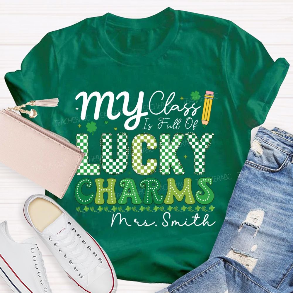 Personalized Name My Class Is Full Of Lucky Charms Teacher T-shirt