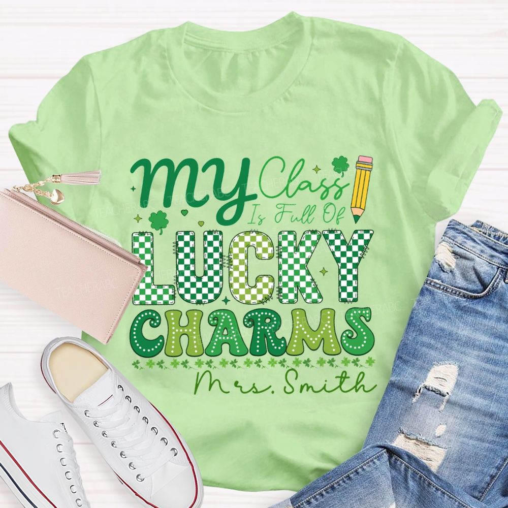 Personalized Name My Class Is Full Of Lucky Charms Teacher T-shirt