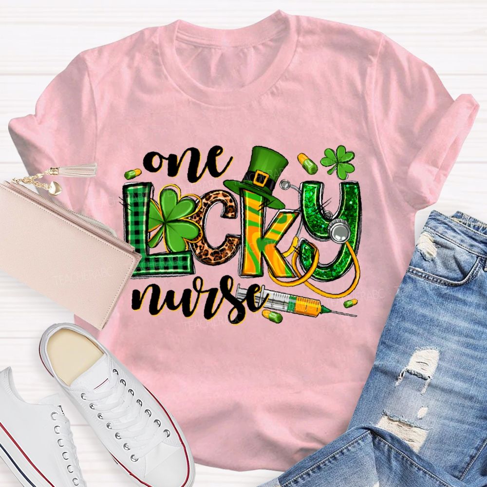 One Lucky Nurse Magic Hat And Clover T-shirt