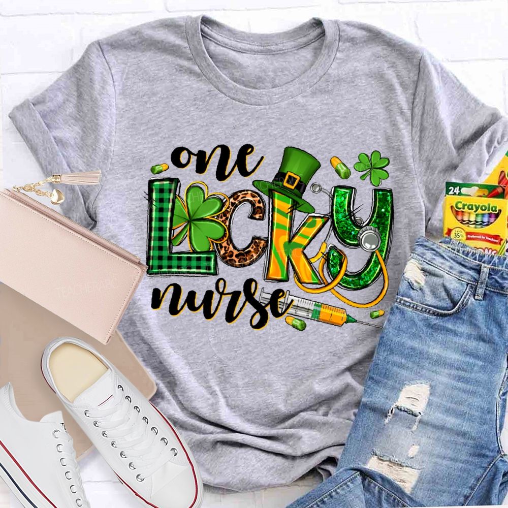 One Lucky Nurse Magic Hat And Clover T-shirt