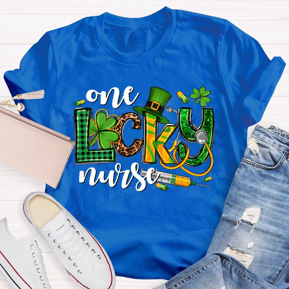 One Lucky Nurse Magic Hat And Clover T-shirt