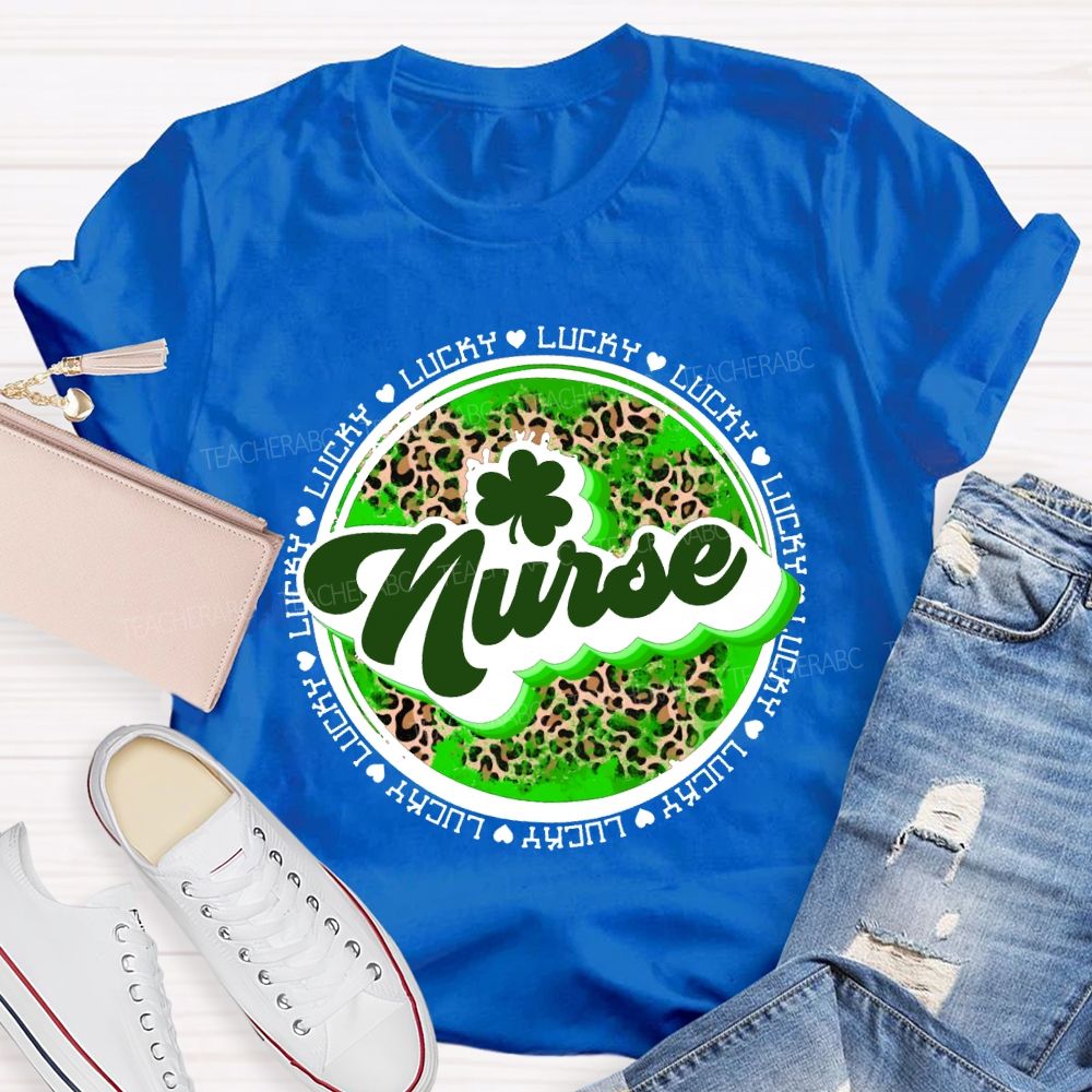 Lucky Nurse Leopard Print And Clover T-shirt