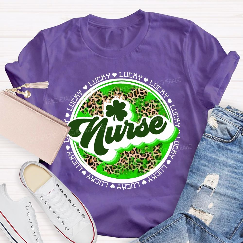 Lucky Nurse Leopard Print And Clover T-shirt
