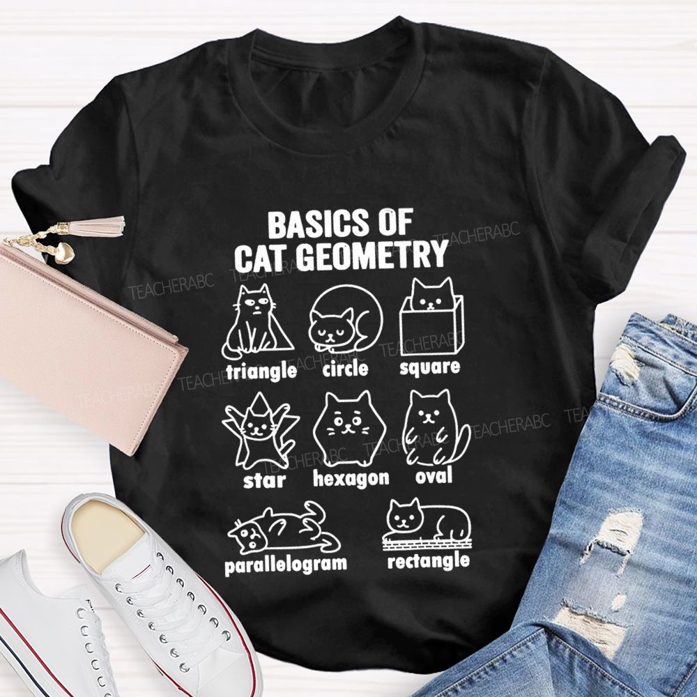 Basics Of Cat Geometry Teacher T-shirt
