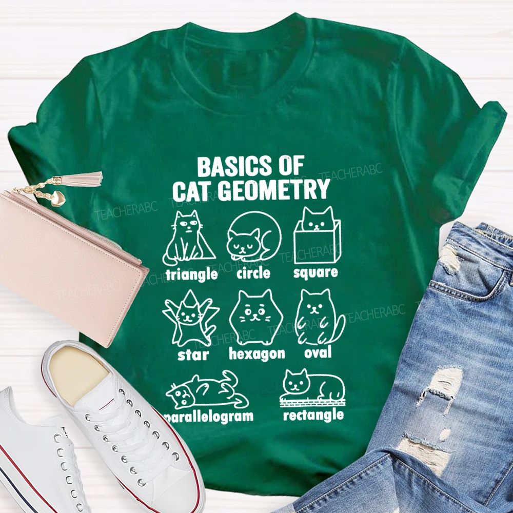 Basics Of Cat Geometry Teacher T-shirt
