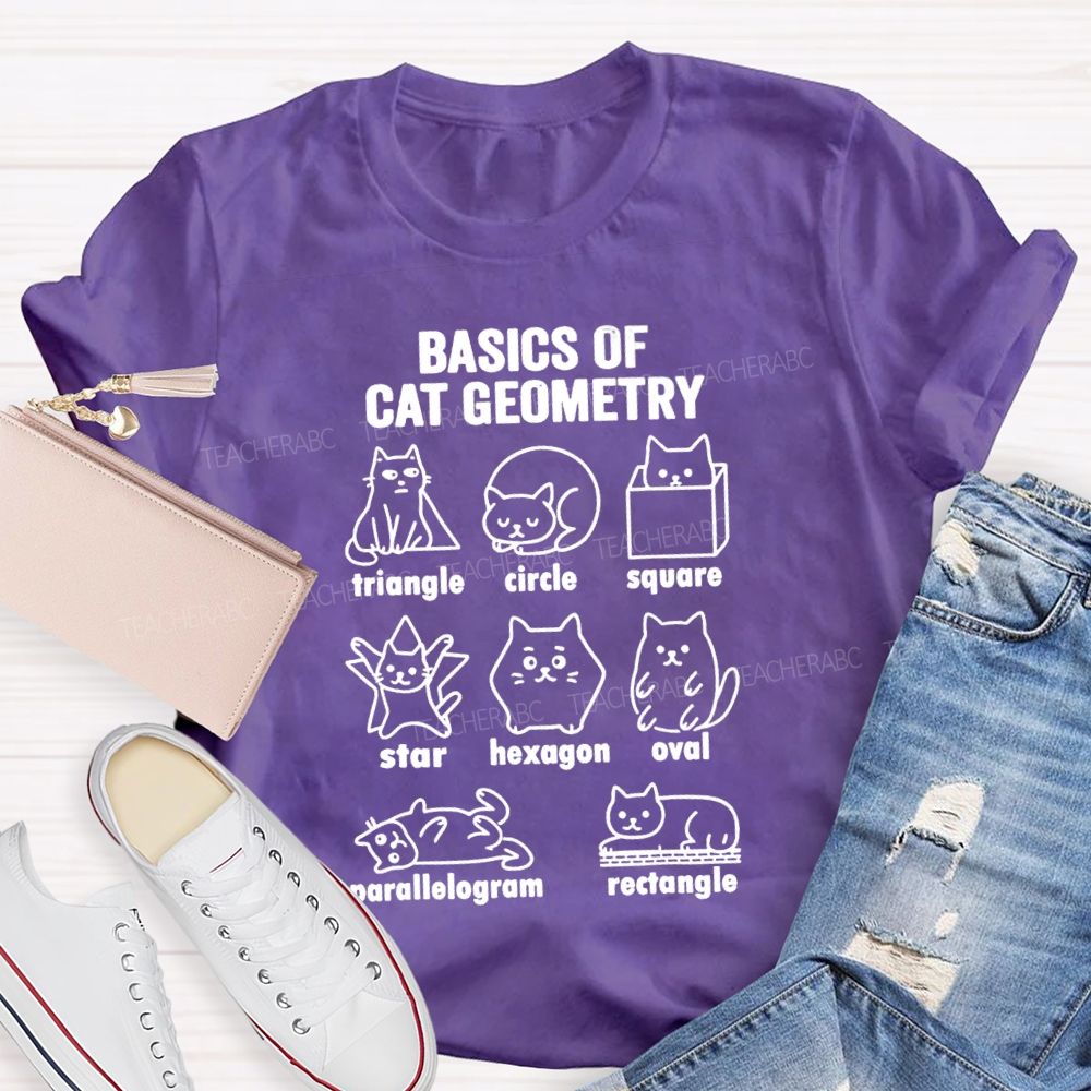 Basics Of Cat Geometry Teacher T-shirt