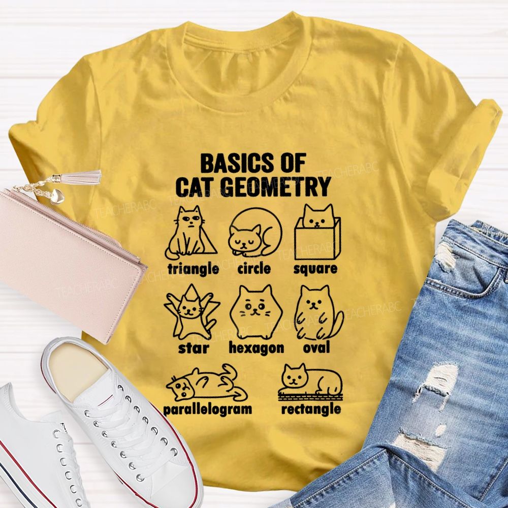 Basics Of Cat Geometry Teacher T-shirt