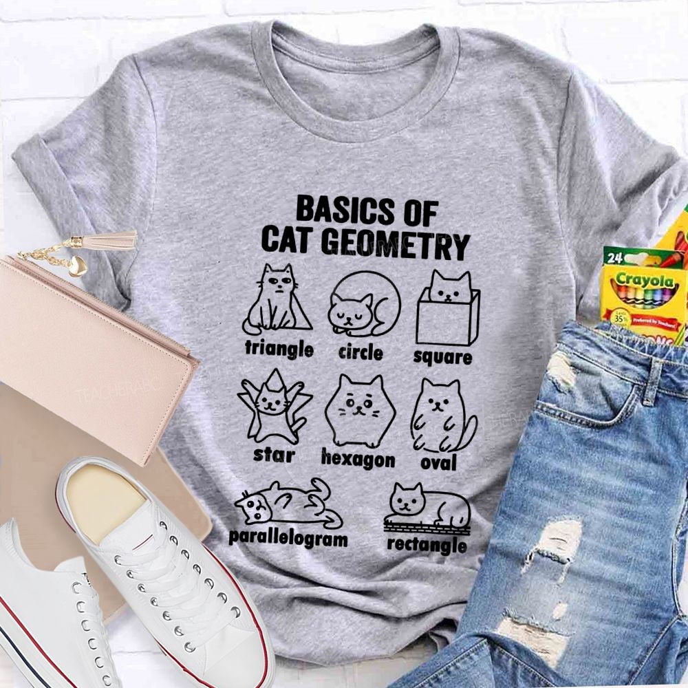 Basics Of Cat Geometry Teacher T-shirt