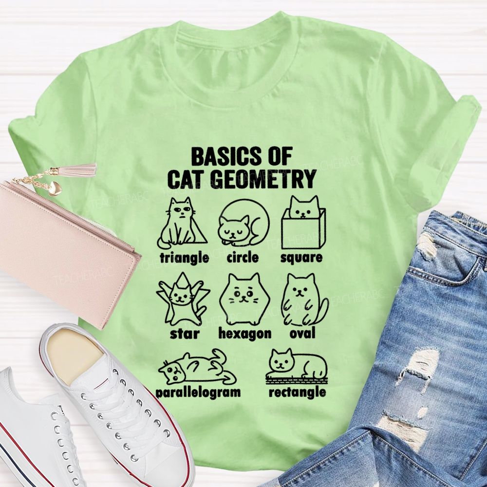 Basics Of Cat Geometry Teacher T-shirt