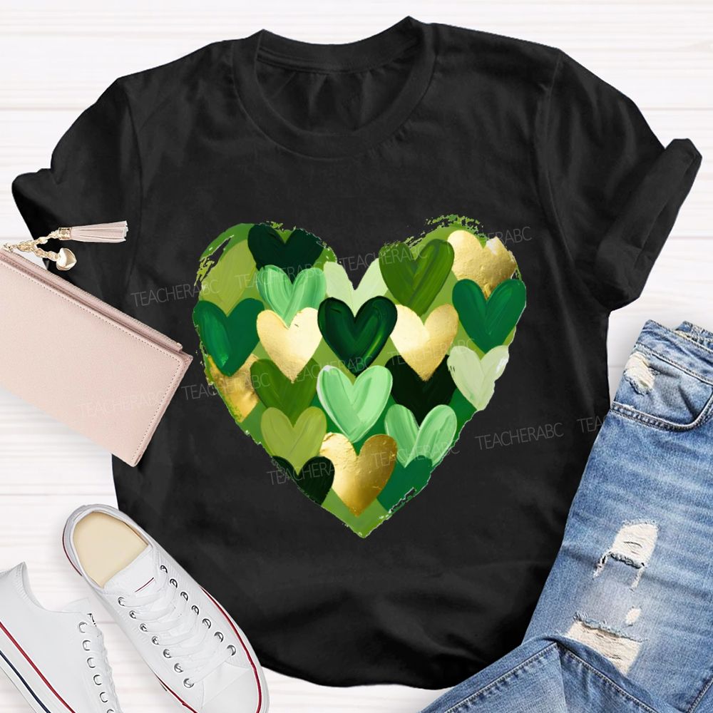 St. Patrick's Day Heart Teacher T-shirt