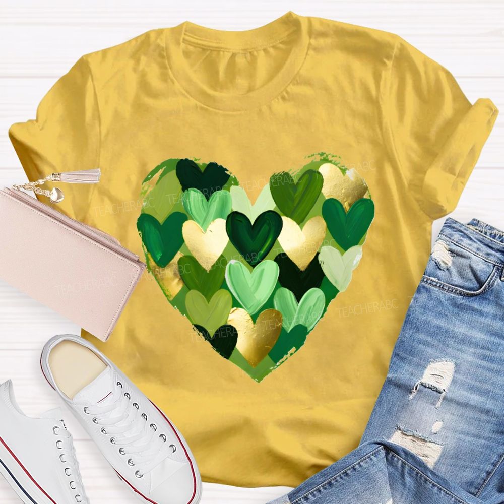 St. Patrick's Day Heart Teacher T-shirt