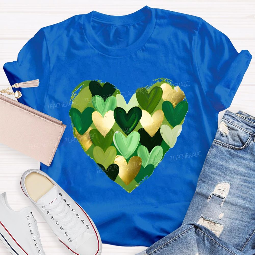 St. Patrick's Day Heart Teacher T-shirt