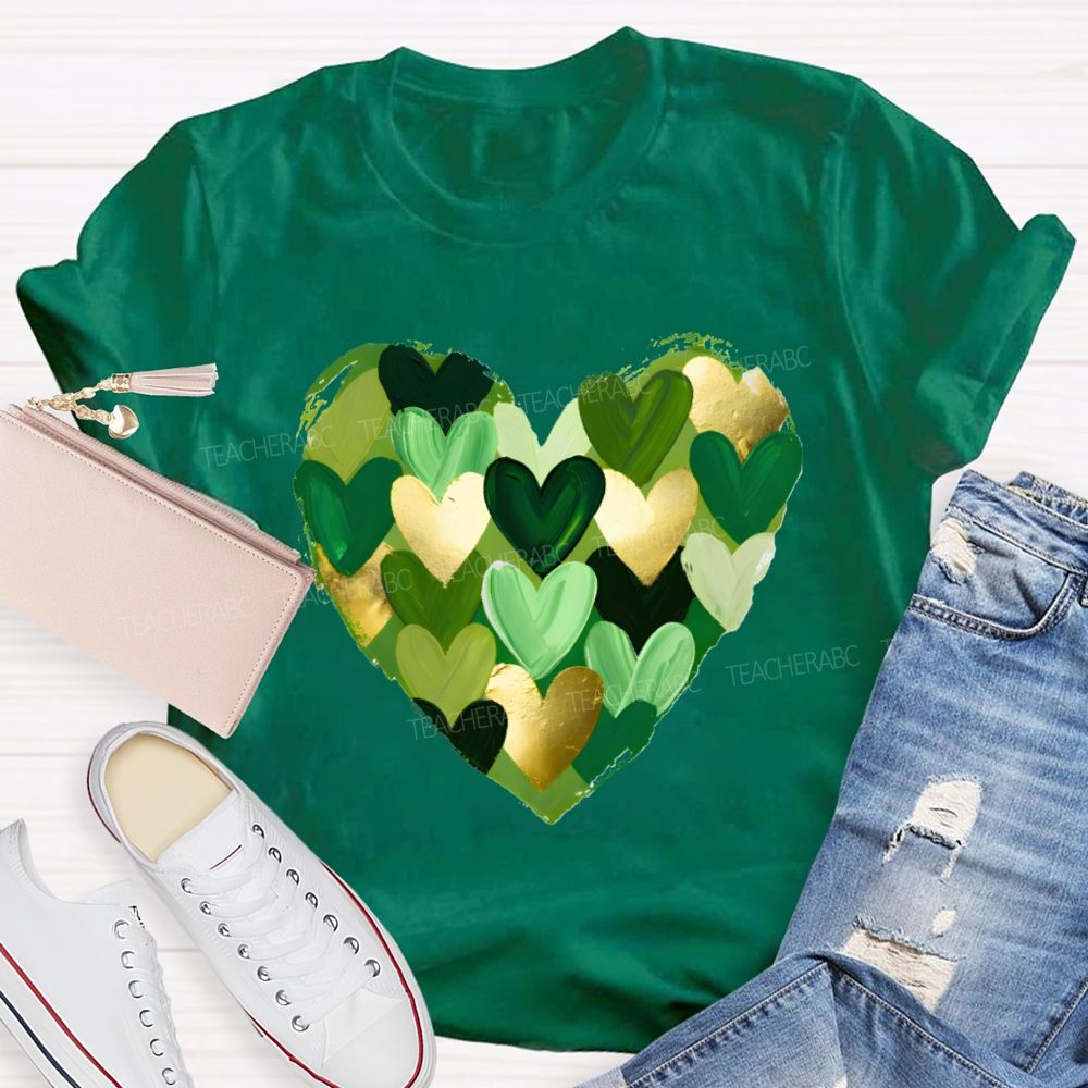 St. Patrick's Day Heart Teacher T-shirt