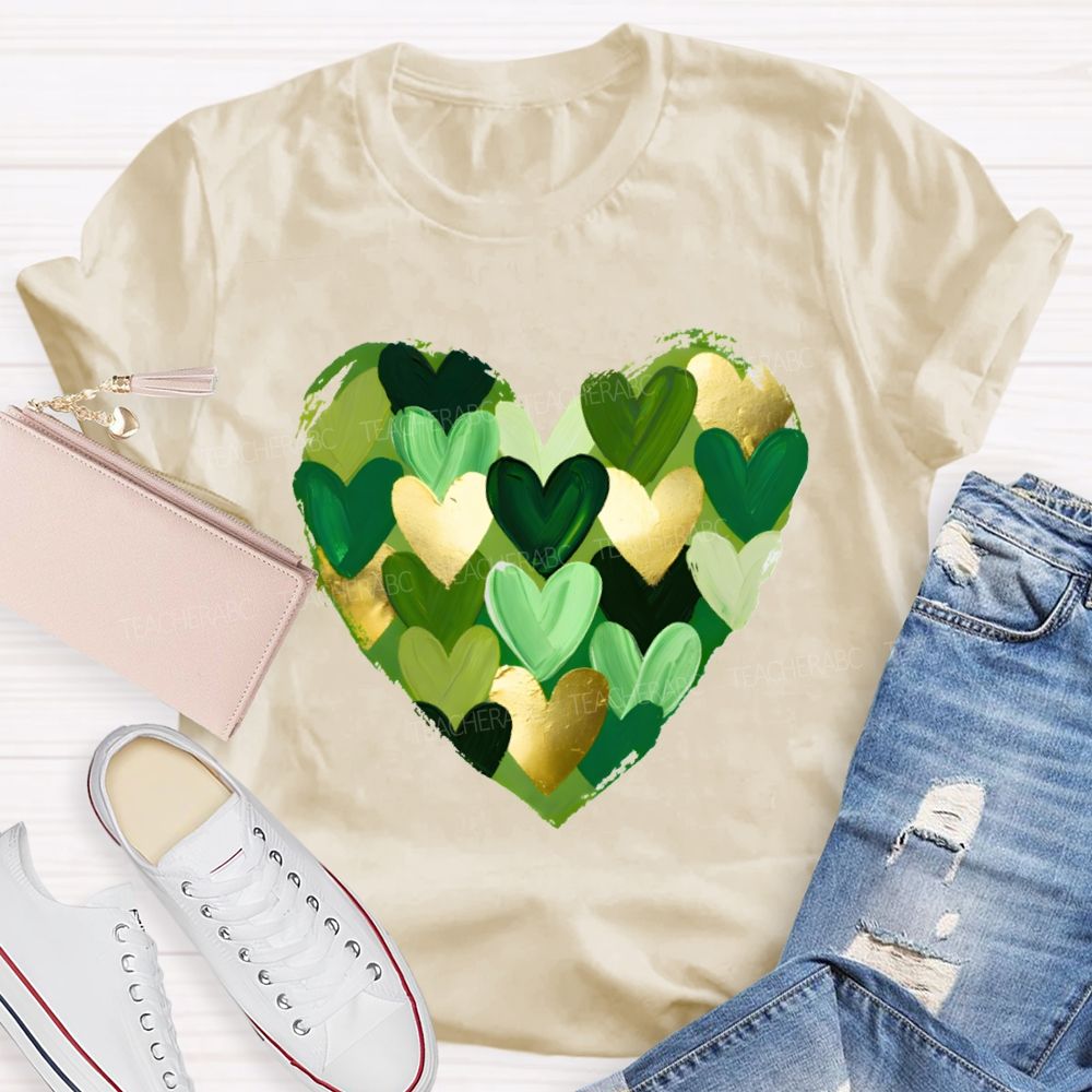 St. Patrick's Day Heart Teacher T-shirt