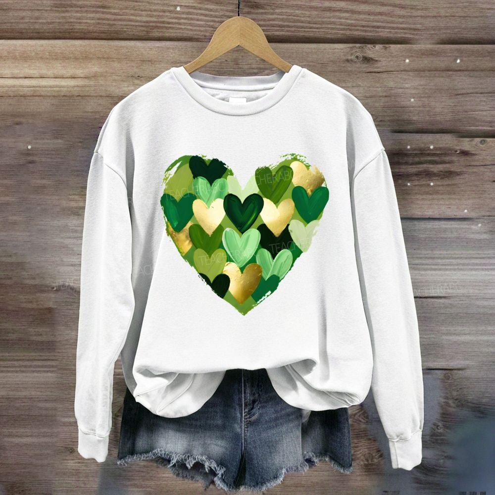 St. Patrick's Day Heart Teacher Sweatshirt