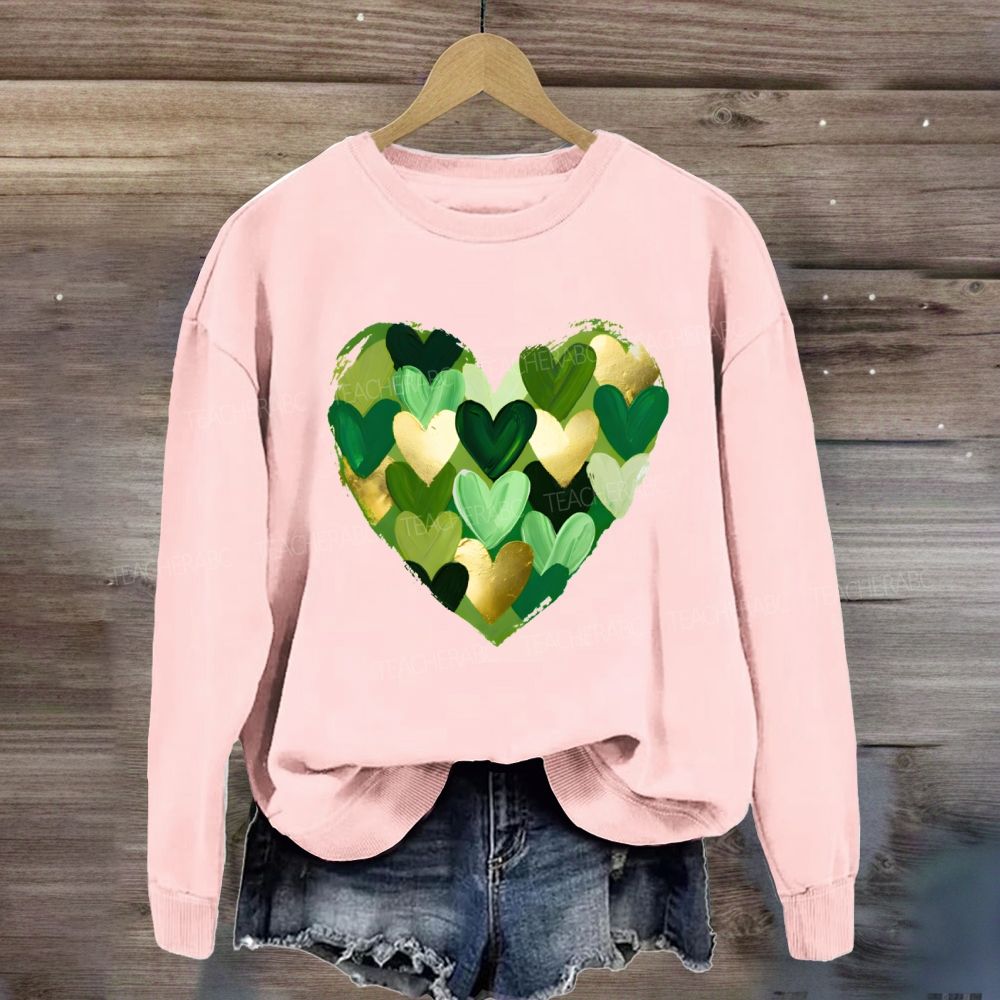 St. Patrick's Day Heart Teacher Sweatshirt