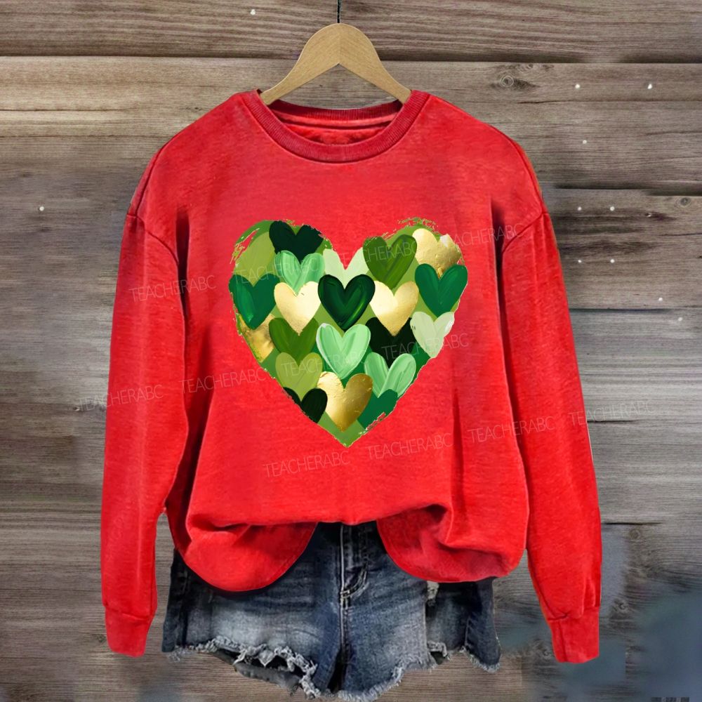 St. Patrick's Day Heart Teacher Sweatshirt