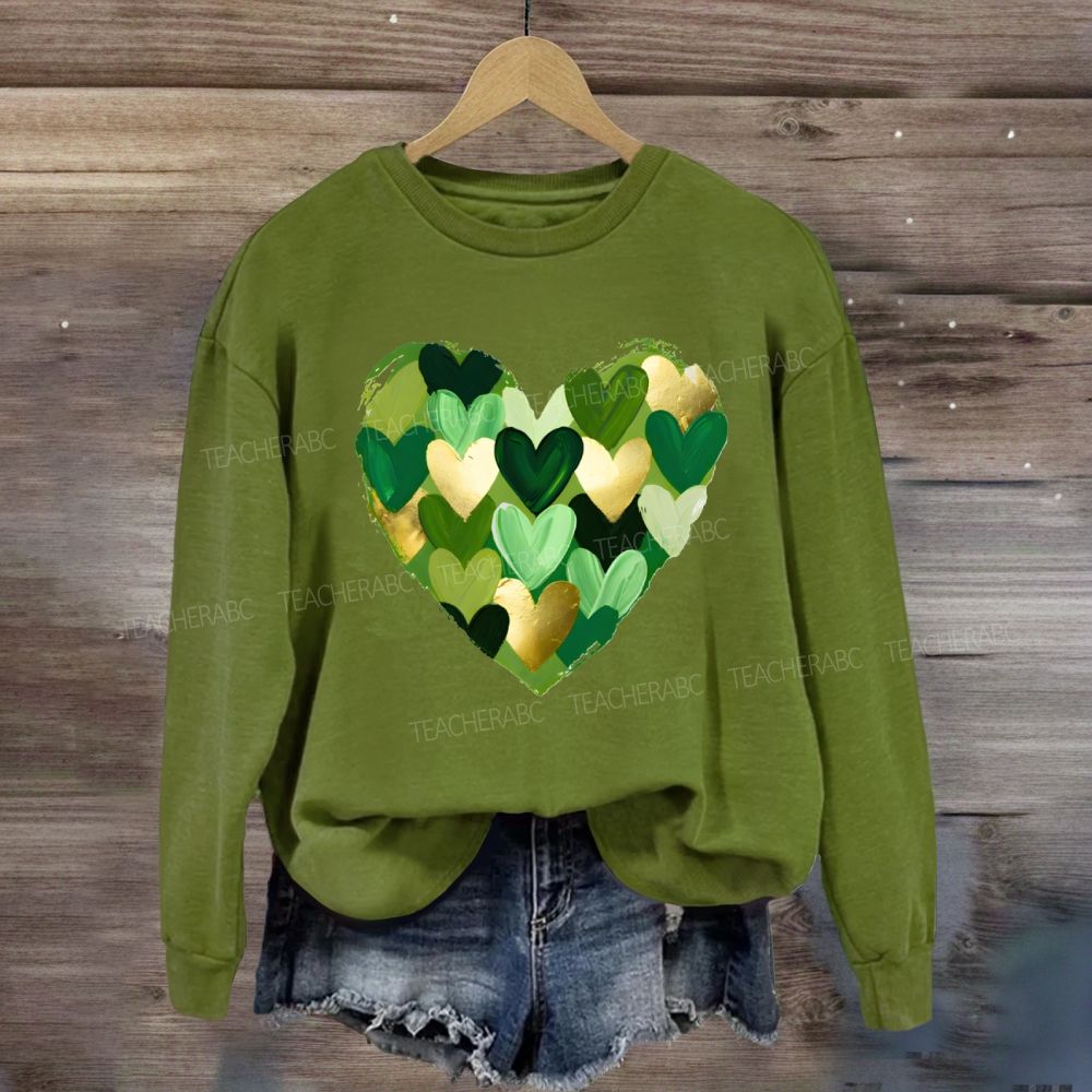 St. Patrick's Day Heart Teacher Sweatshirt