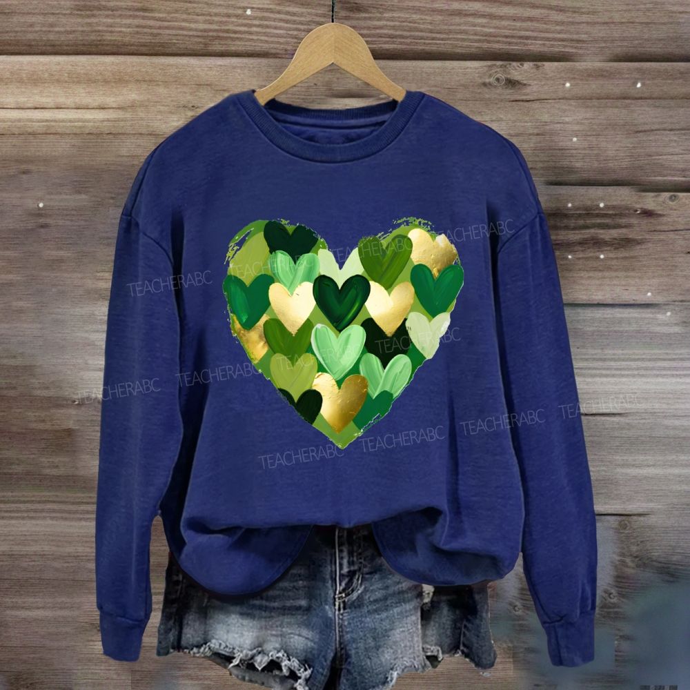 St. Patrick's Day Heart Teacher Sweatshirt