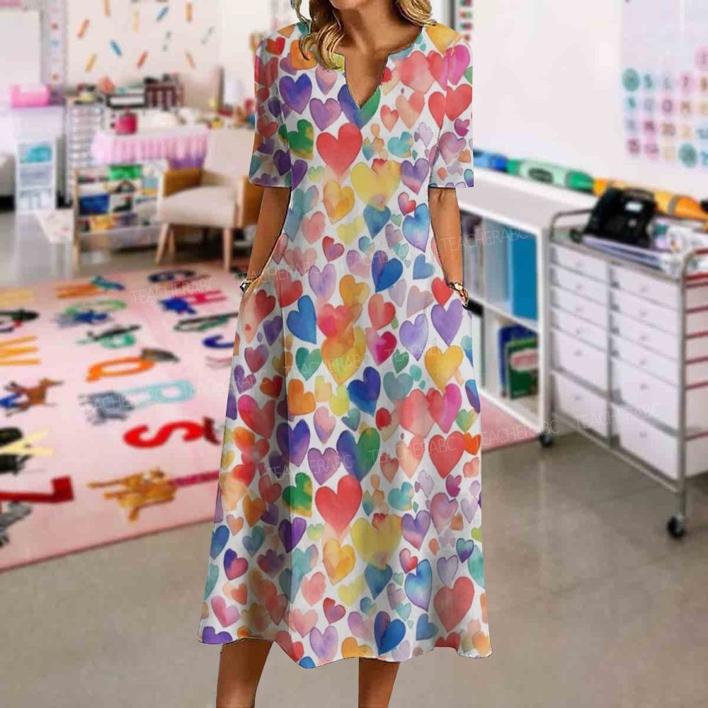 Rainbow Love Hearts Dress