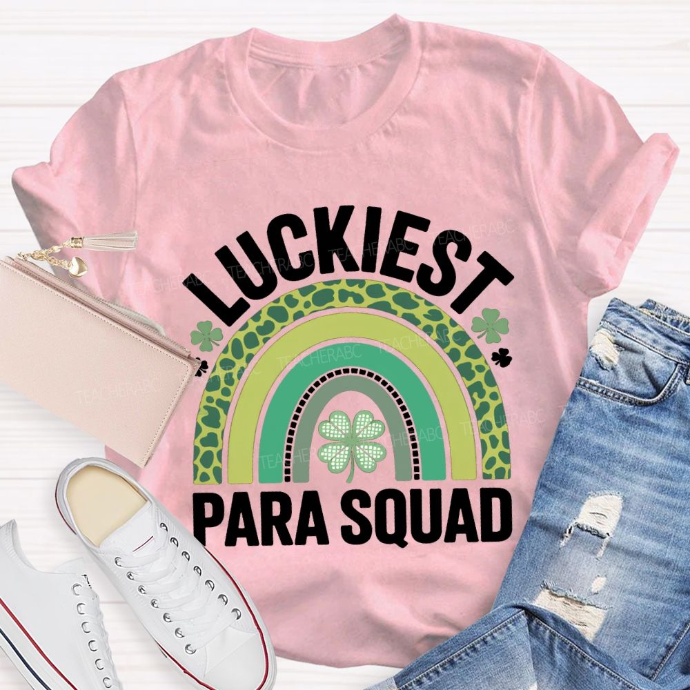 Luckiest Para Squad Four-Leaf Clover Print T-shirt