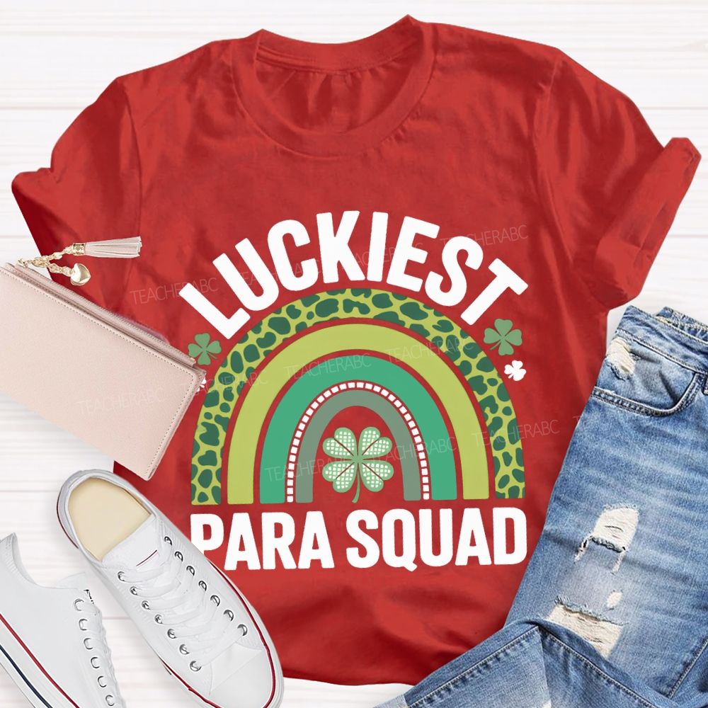 Luckiest Para Squad Four-Leaf Clover Print T-shirt