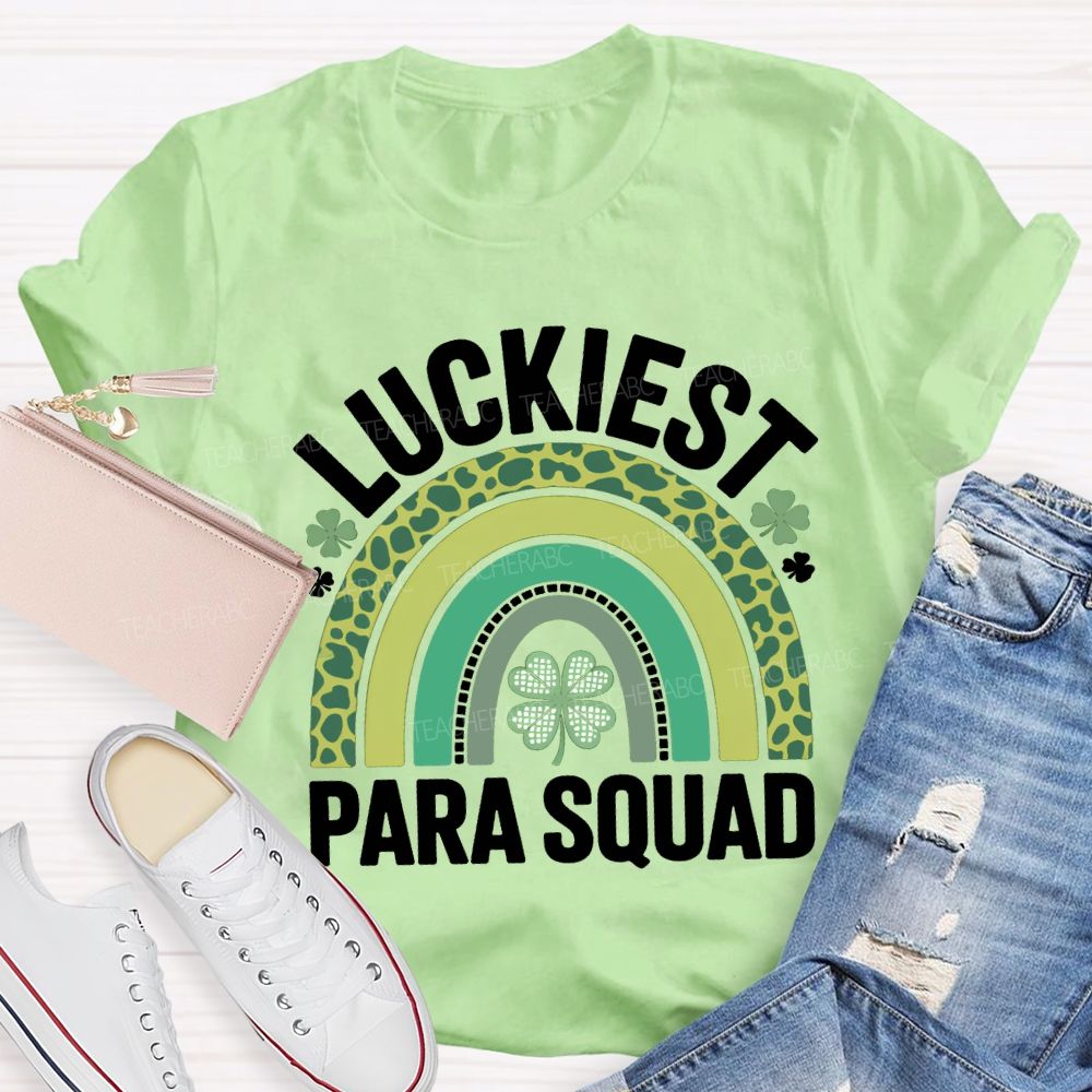Luckiest Para Squad Four-Leaf Clover Print T-shirt