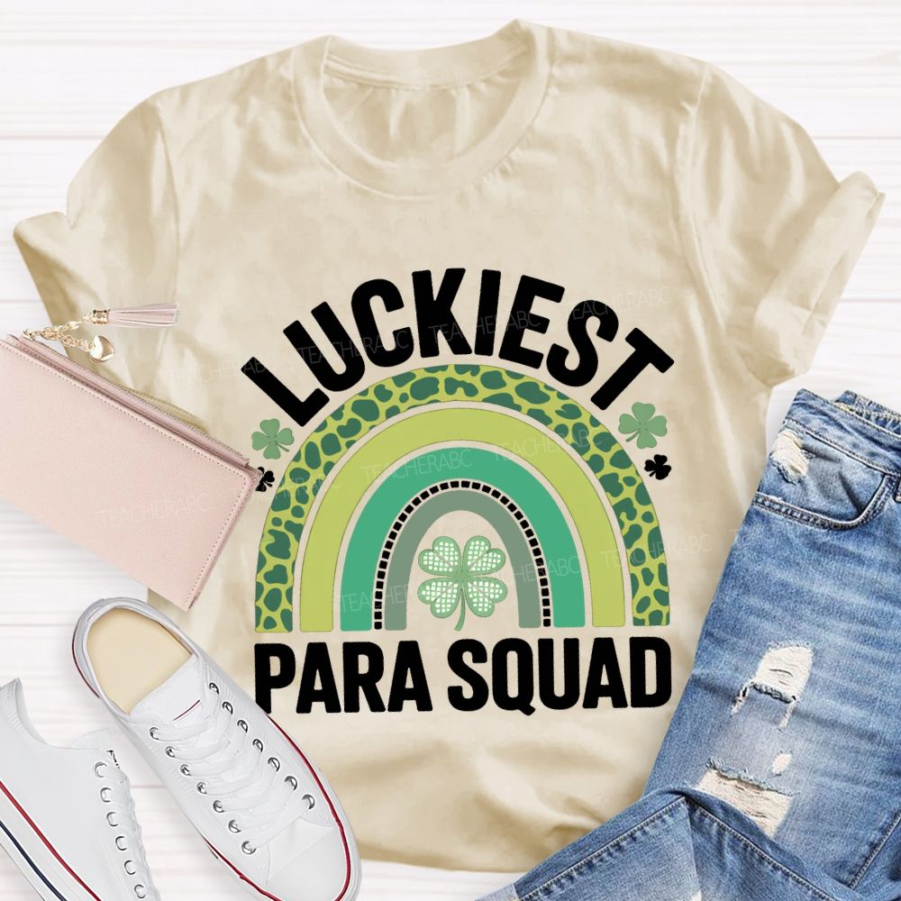 Luckiest Para Squad Four-Leaf Clover Print T-shirt
