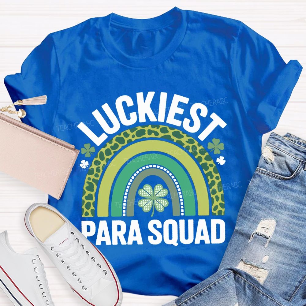Luckiest Para Squad Four-Leaf Clover Print T-shirt