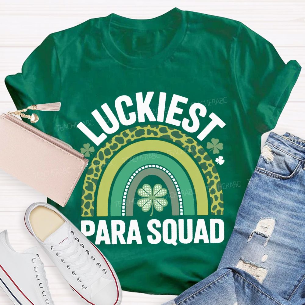 Luckiest Para Squad Four-Leaf Clover Print T-shirt