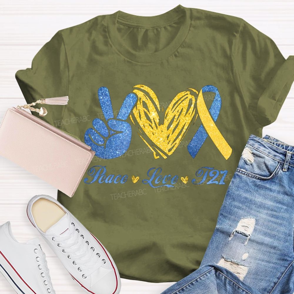 Peace Love T21 Awareness Special Education T-shirt