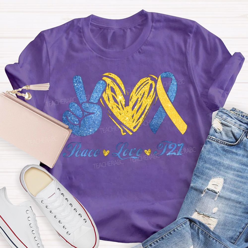 Peace Love T21 Awareness Special Education T-shirt