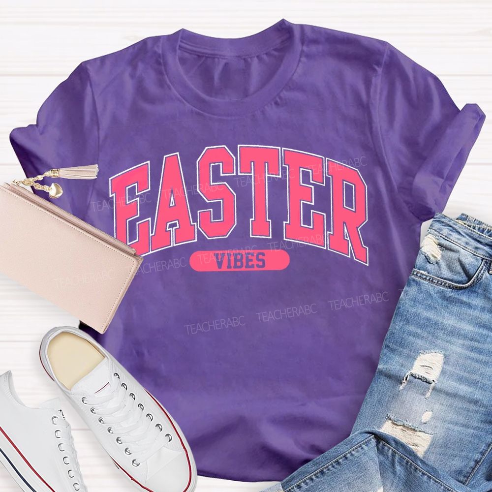 Comfort Colors Easter Vibes Teacher T-shirt