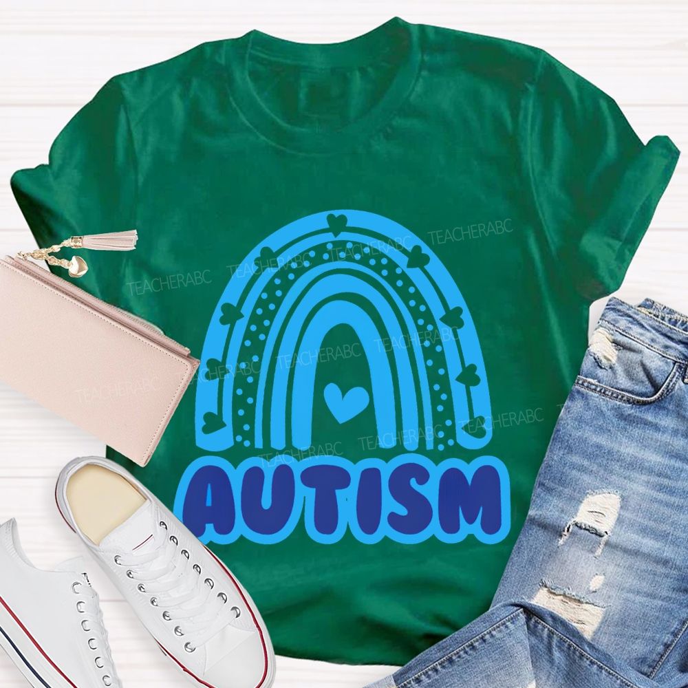 Autism Awareness Heart-Shaped Special Education Teacher T-shirt