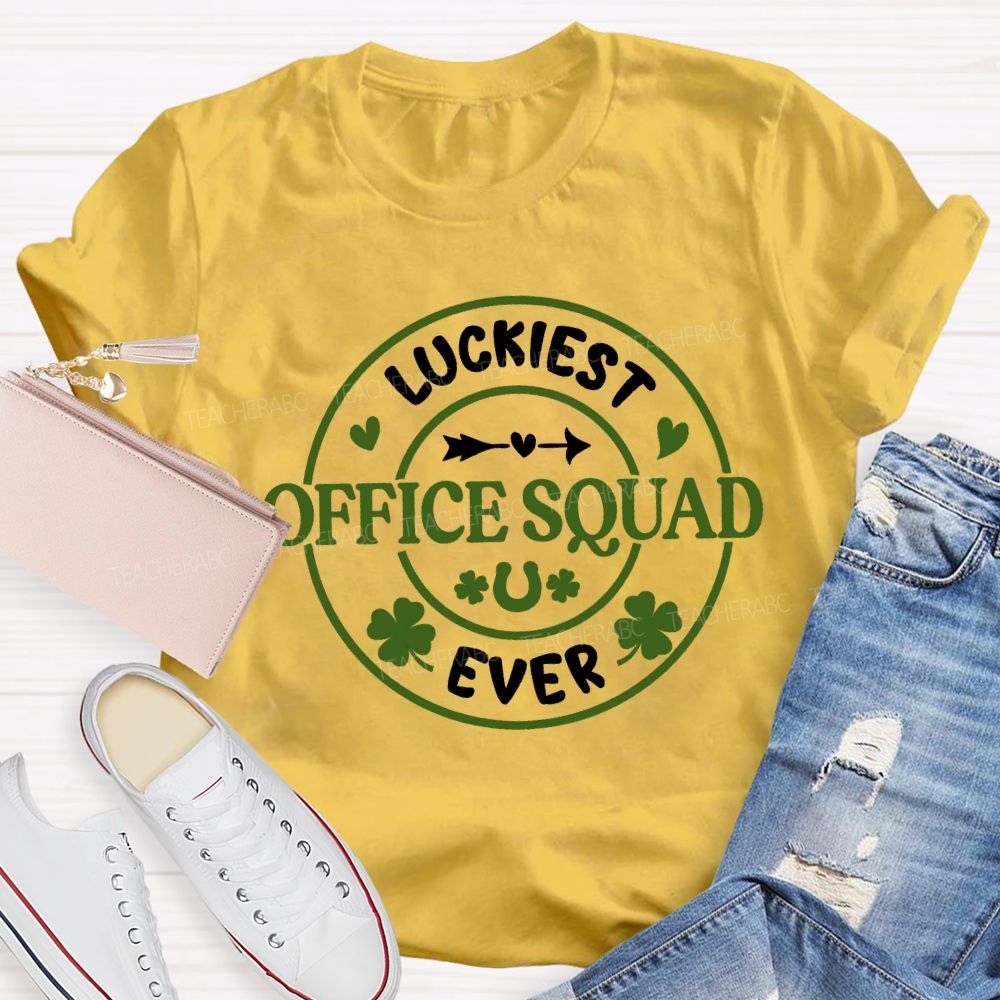 Luckiest Office Squad Ever Four-Leaf Clover T-shirt