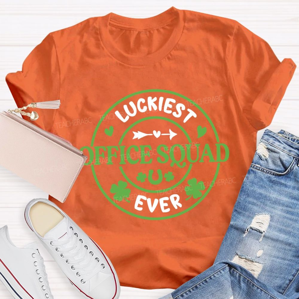 Luckiest Office Squad Ever Four-Leaf Clover T-shirt