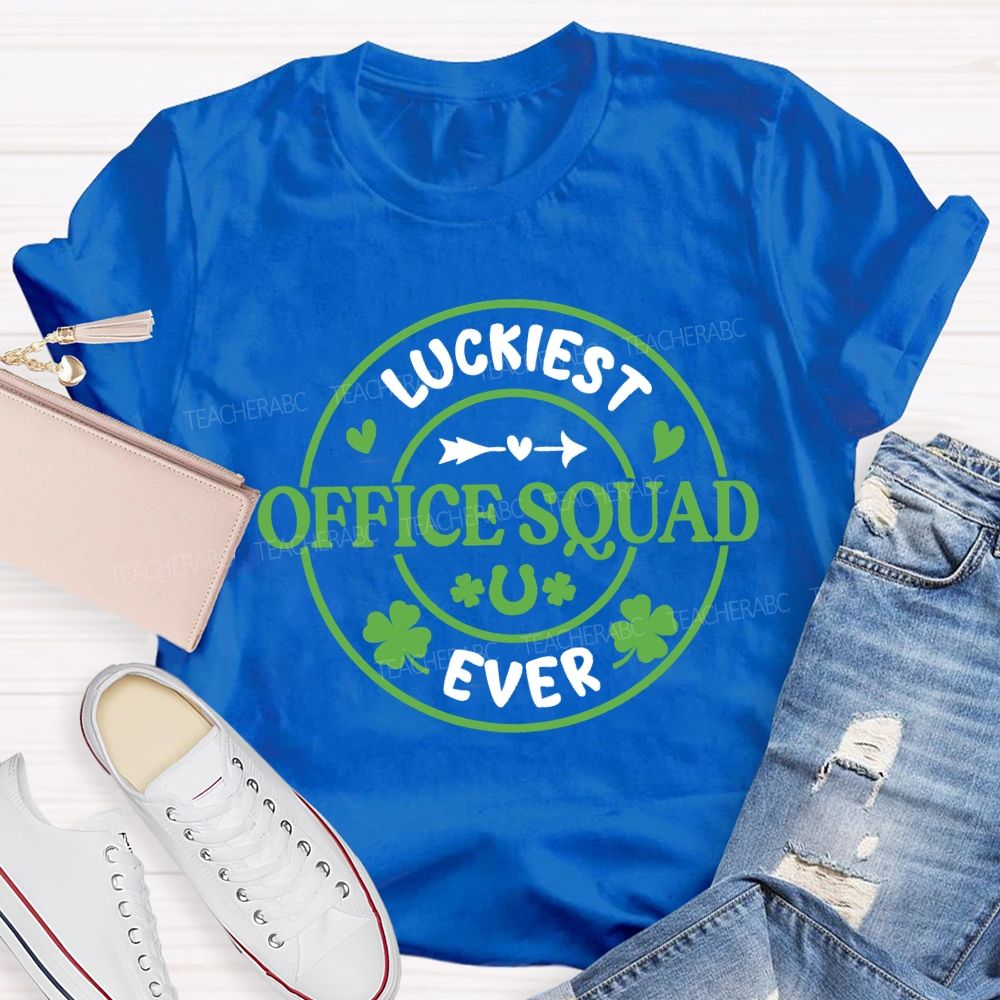 Luckiest Office Squad Ever Four-Leaf Clover T-shirt