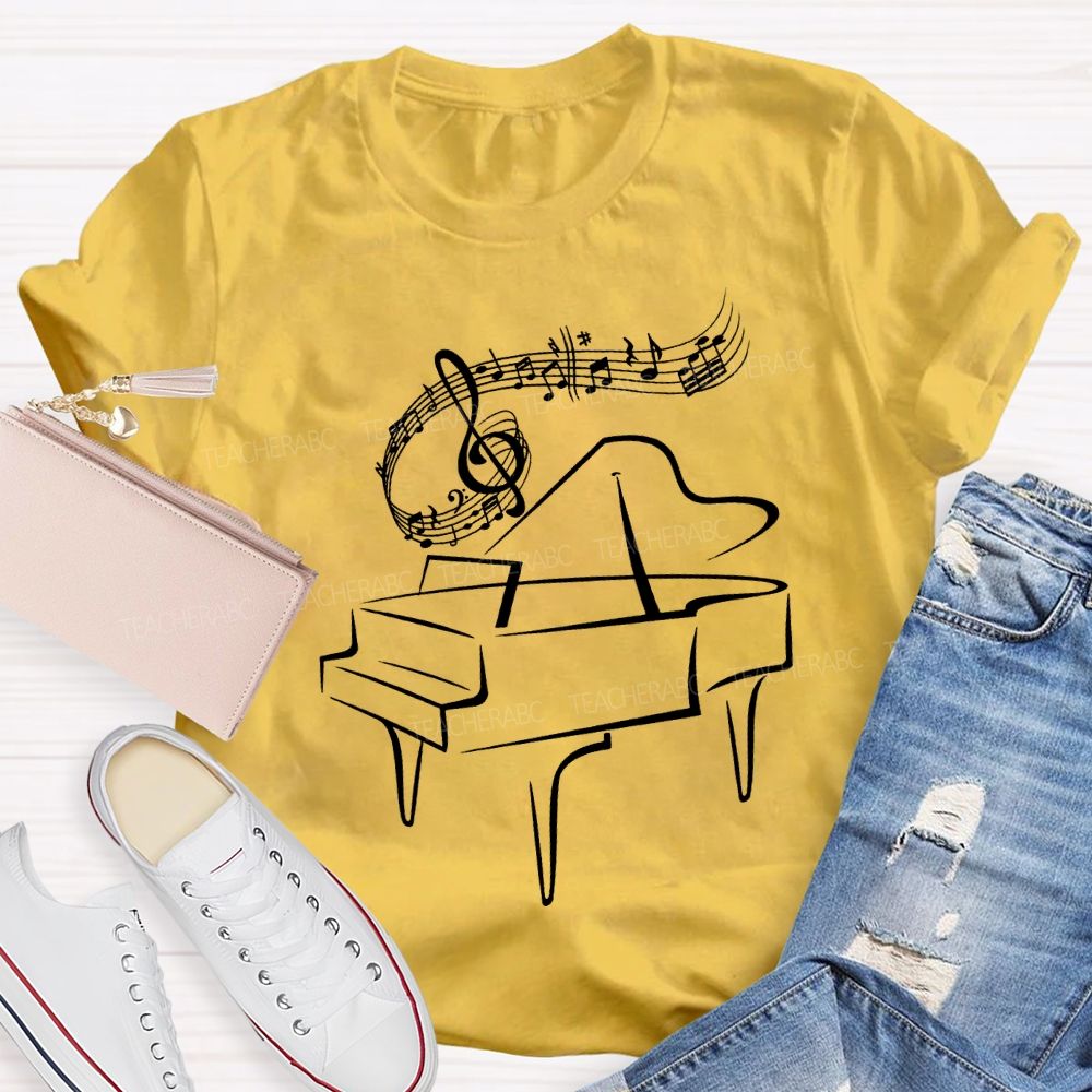 Piano And Notes Music Teacher T-shirt