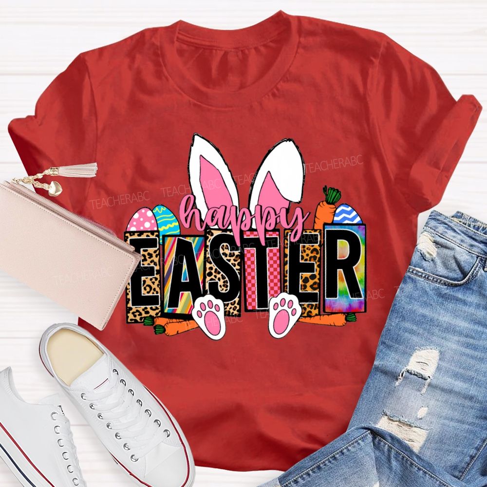Happy Easter Bunny Ears Teacher T-shirt