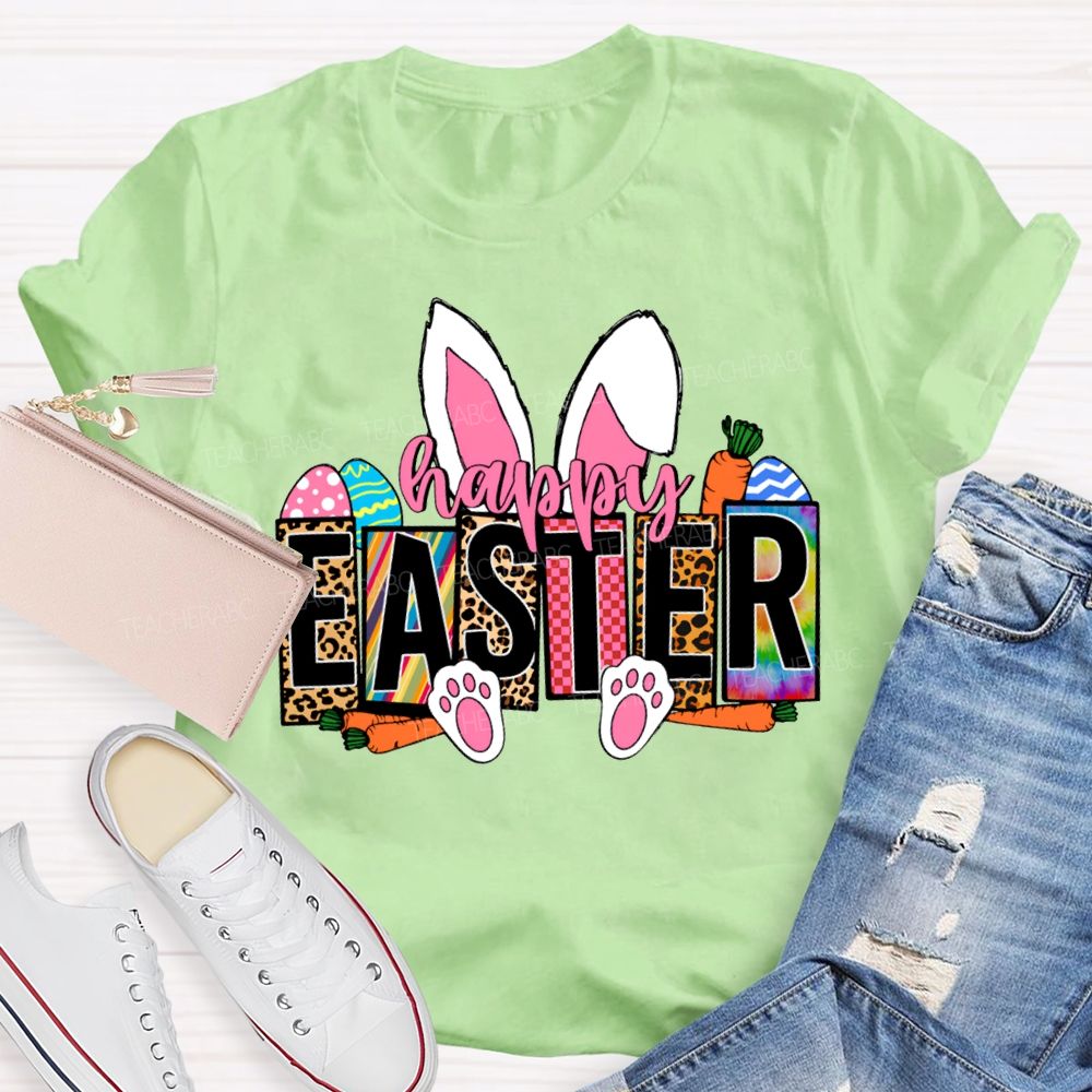 Happy Easter Bunny Ears Teacher T-shirt