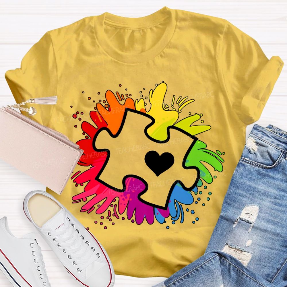 Autism Awareness Colorful Tie-Dye Printing For Special Education Teacher T-shirt