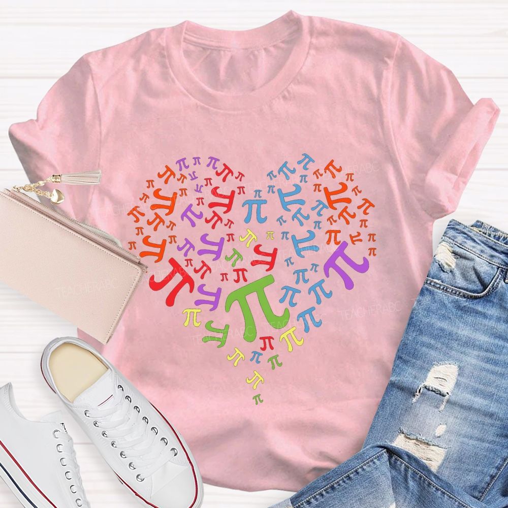 Pi Of Various Colors Math Teacher T-shirt