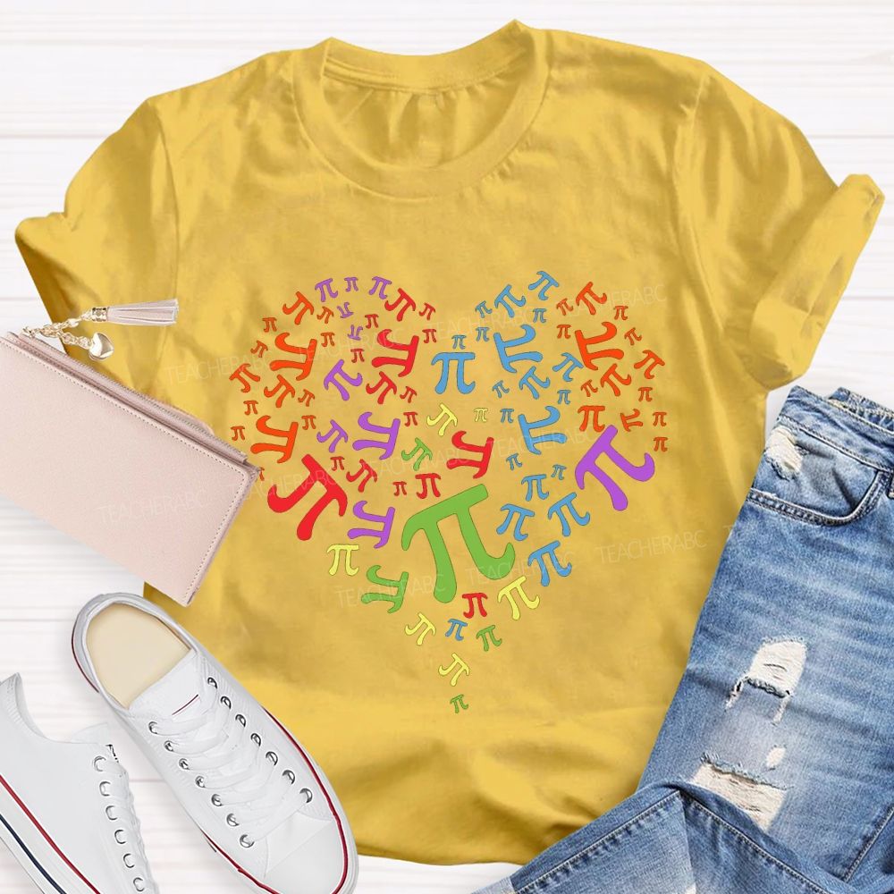 Pi Of Various Colors Math Teacher T-shirt