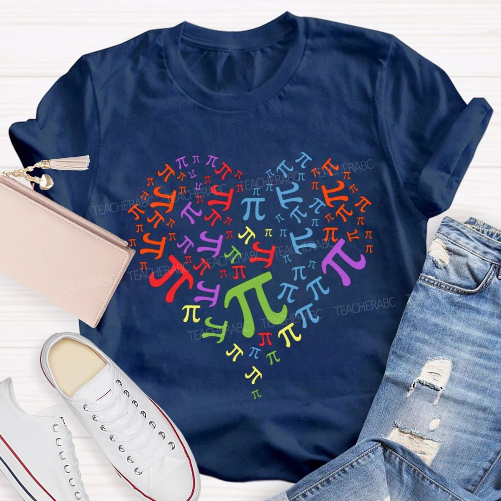 Pi Of Various Colors Math Teacher T-shirt