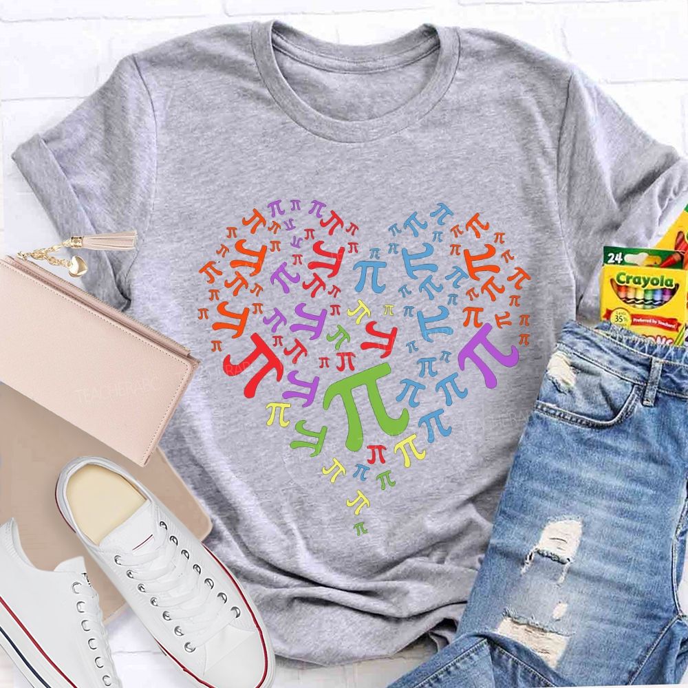 Pi Of Various Colors Math Teacher T-shirt